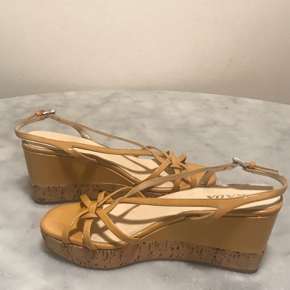 PRADA CORK WEDGE SANDAL- SHOES - Picture 4 of 8